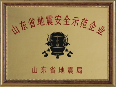 山东省地震安 全示范企业