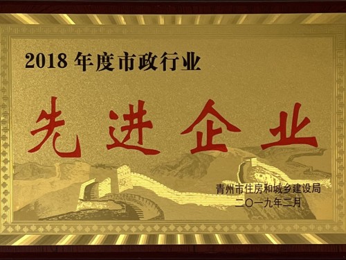 2018年度市政行业 先 进 企业